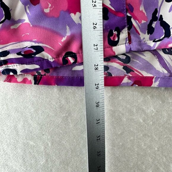 Comfy Cottons Scrub Top Womens Size M Abstract Print Medical Uniform Purple - Picture 11 of 11
